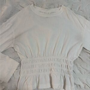Elegant White Smocked Women's Boutique Top